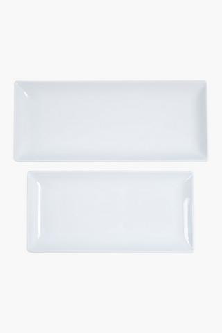 2 Piece Porcelain Platter Set