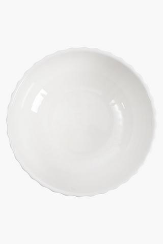 Extra Large Porcelain Ribbed Bowl