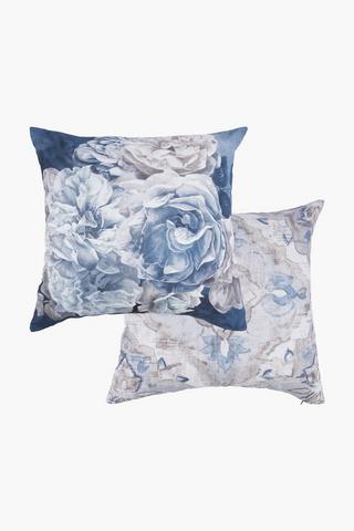 Extra Premium 2 Pack Printed Floral Scatter Cover Only, 60x60cm