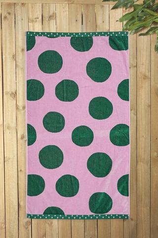 Cotton Jacquard Polka Dot Beach Towel, 85x160cm