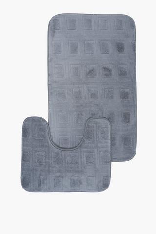 2 Piece Square Foam Bath Mat Set