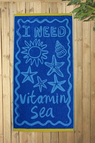 Cotton Jacquard Vitamin Sea Beach Towel, 70x140cm