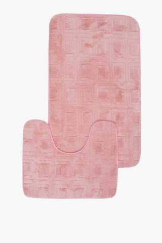 2 Piece Square Foam Bath Mat Set
