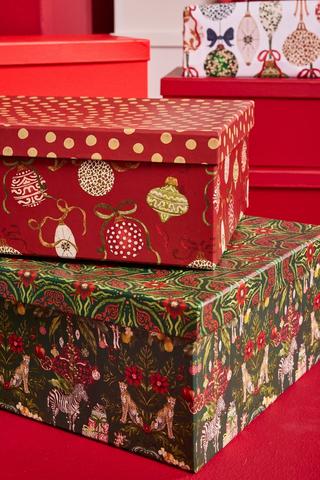 Christmas Bauble Print Gift Box, Large
