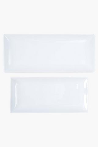 2 Piece Porcelain Platter Set