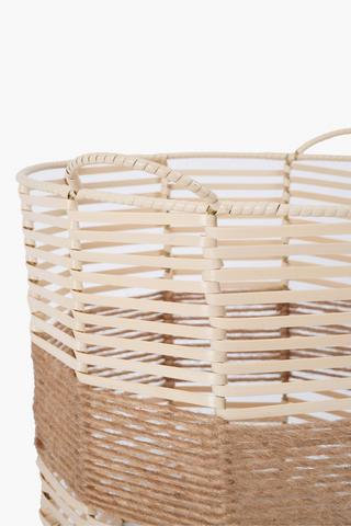 Jute And Plastic Storage Basket