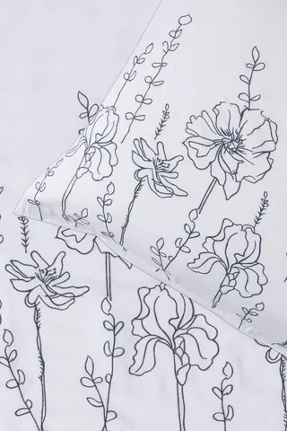 Microfibre Floral Embroidered Euro Continental Pillowcase
