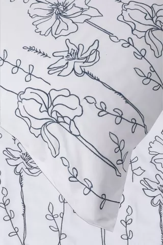 Microfibre Floral Embroidered Euro Continental Pillowcase