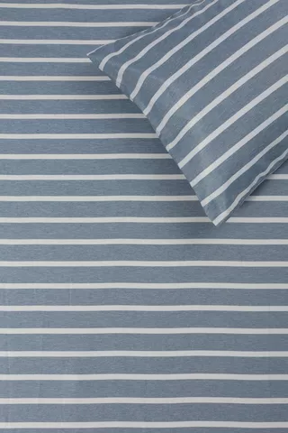 Microfibre Marl Stripe Fitted Sheet
