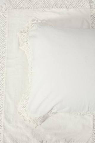 2 Pack Lace Trim Washer Cotton Pillowcase