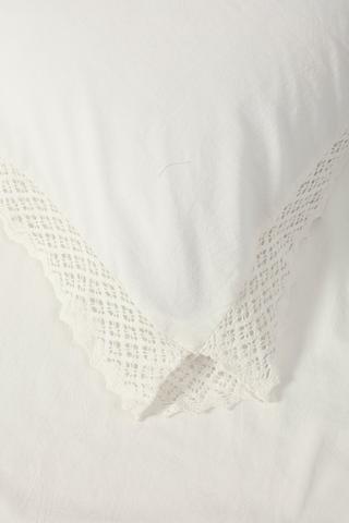 2 Pack Lace Trim Washer Cotton Pillowcase