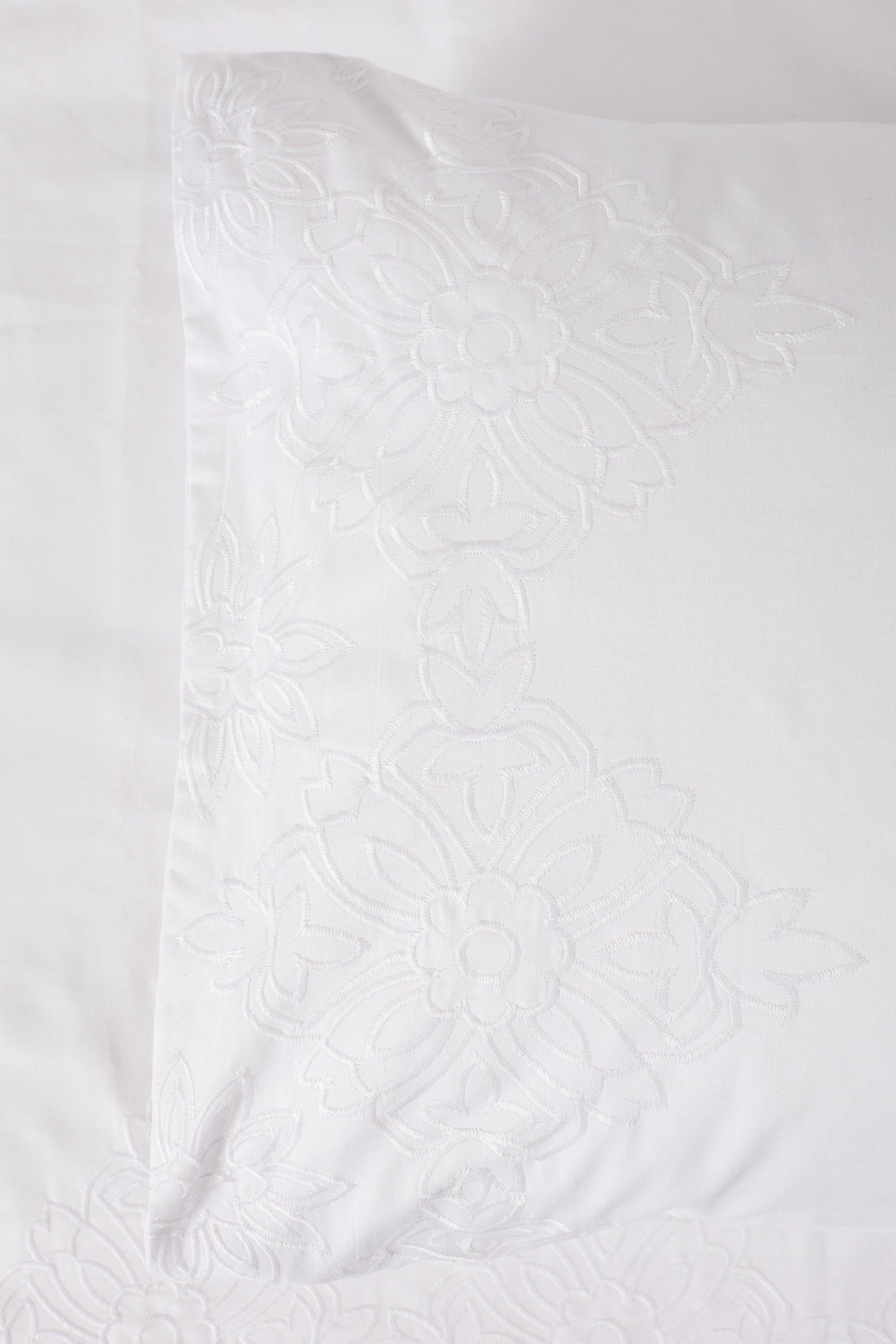 2 Pack Embroidered Cotton Pillowcases