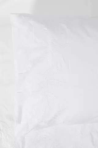 2 Pack Embroidered Leaf Pillowcase
