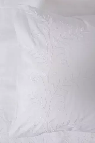2 Pack Leaf Embroidered Pillowcase