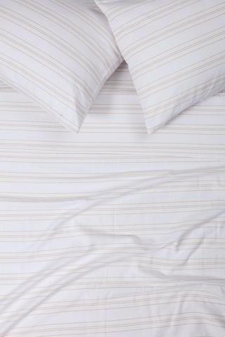 100% Brushed Cotton Stripe Winter Fitted Sheet