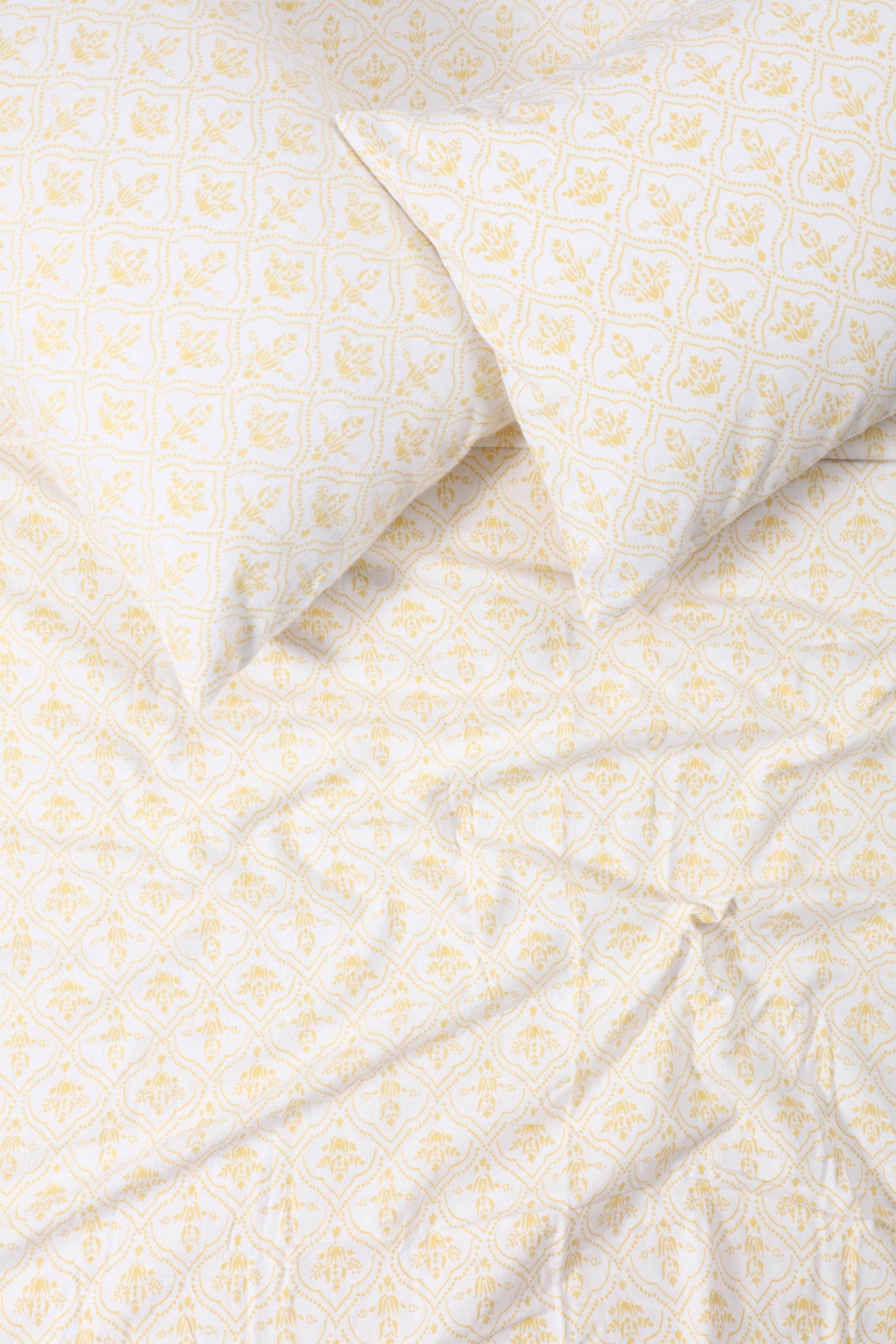 Brushed Cotton Damask Fitted Sheet, Extra Length Extra Depth