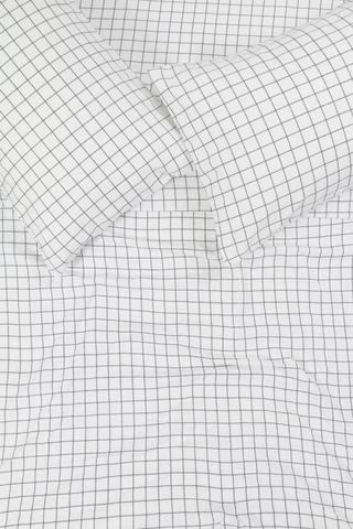 Winter Brushed Cotton Grid Check Fitted Sheet Extra Length Extra Depth