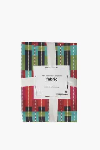 Cotton Bricks Multi Stripe Fabric