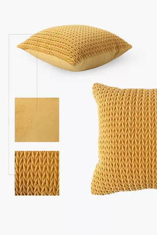Ruched Velvet Scatter Cushion 60x60cm