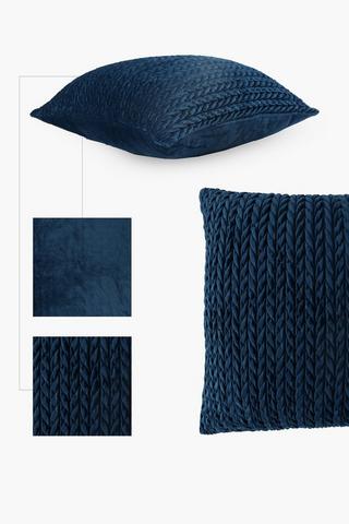 Ruched Velvet Scatter Cushion, 60x60cm