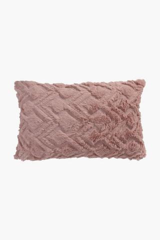 Cut Out Faux Fur Blush Scatter Cushion 30x50cm