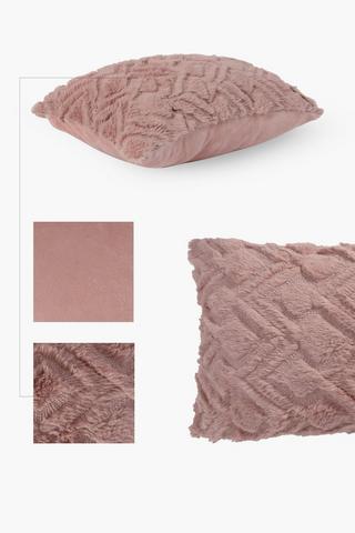 Cut Out Faux Fur Blush Scatter Cushion 30x50cm