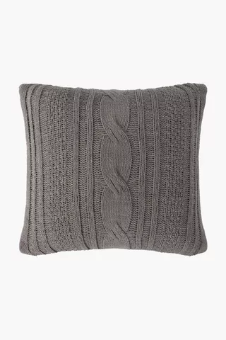 Feather Filled Cable Knit Scatter Cushion 60x60cm
