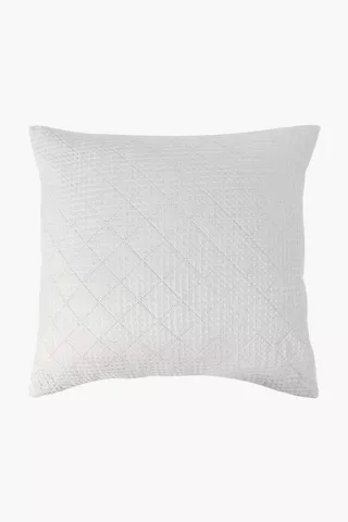 Feather Filled Quilt Waffle Scatter Cushion, 60x60cm