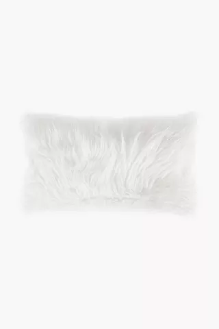 Mongolian Faux Fur Scatter Cushion, 30x50cm