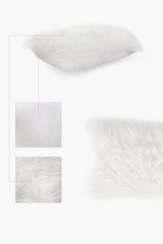 Mongolian Faux Fur Scatter Cushion, 30x50cm