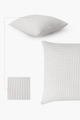 Feather Filled Waffle Scatter Cushion, 60x60cm