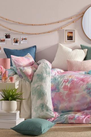 Printed Watercolour Abstract Scatter Cushion 30x80cm