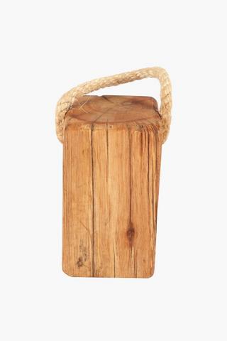 Wood And Rope Door Stop