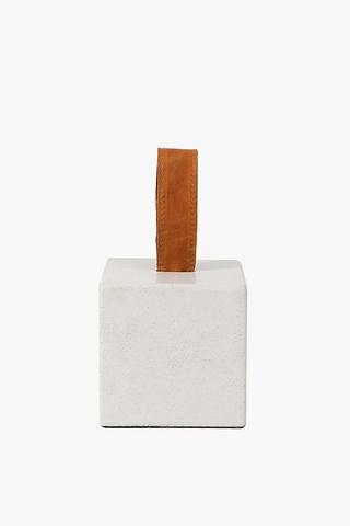 Square Speck Marble Doorstop With Handle