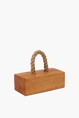 Wooden Door Stop With Jute Handle