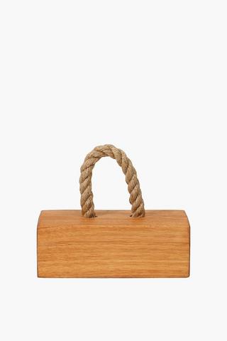 Wooden Door Stop With Jute Handle