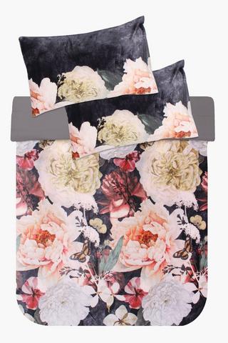 Plush Floral Duvet Cover Set