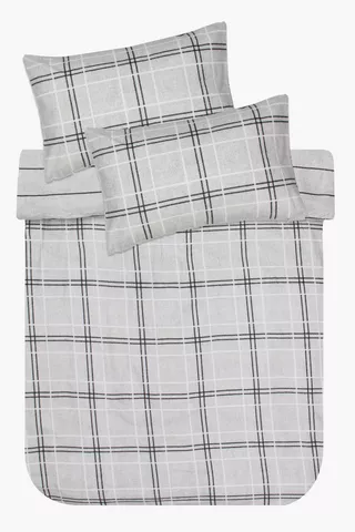 Brushed Cotton Bed In A Bag Check Duvet Cover Set
