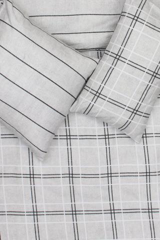 Brushed Cotton Bed In A Bag Check Duvet Cover Set