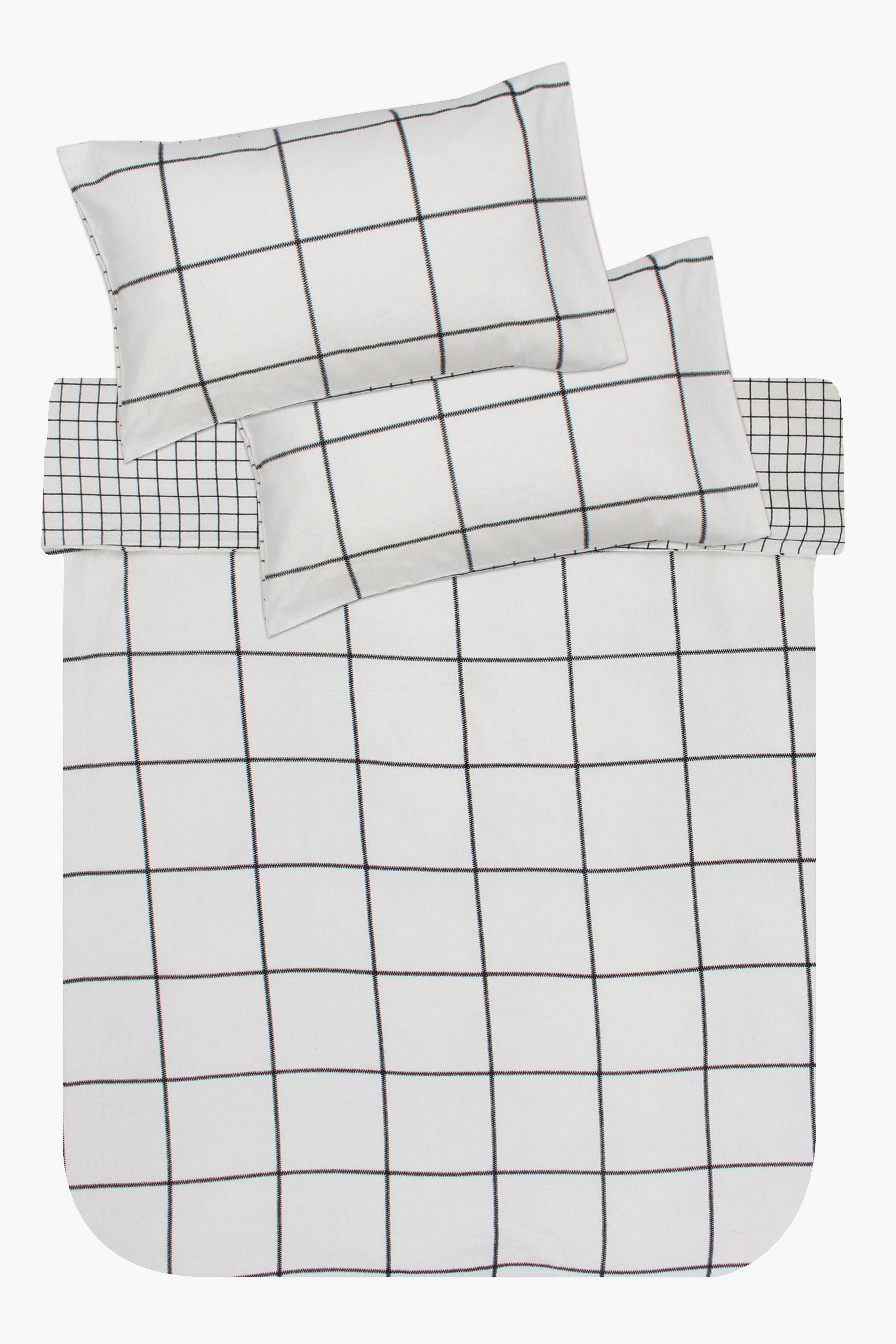 GRID COTTON COVERLET SET