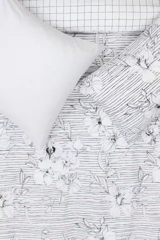 Polycotton Line Floral Bed In Bag Duvet Cover Set