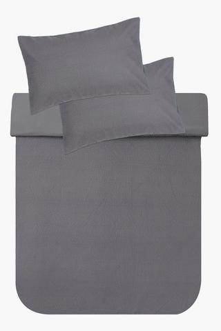 Microfibre Pressed Geometric Duvet Cover Set
