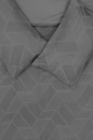 Woven Jacquard Waffle Geometric Duvet Cover Set