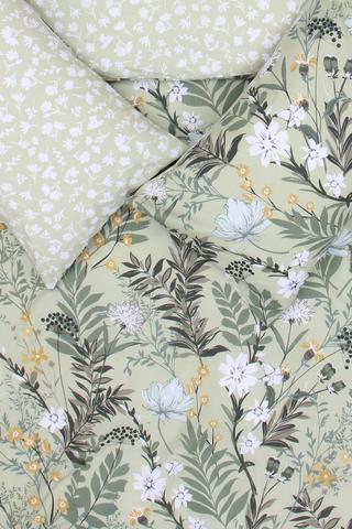 Polycotton Reversible Toulon Sage Duvet Cover Set