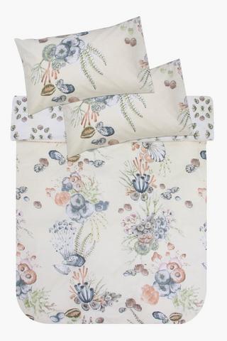 Printed Polycotton Coastal Duvet Cover Set