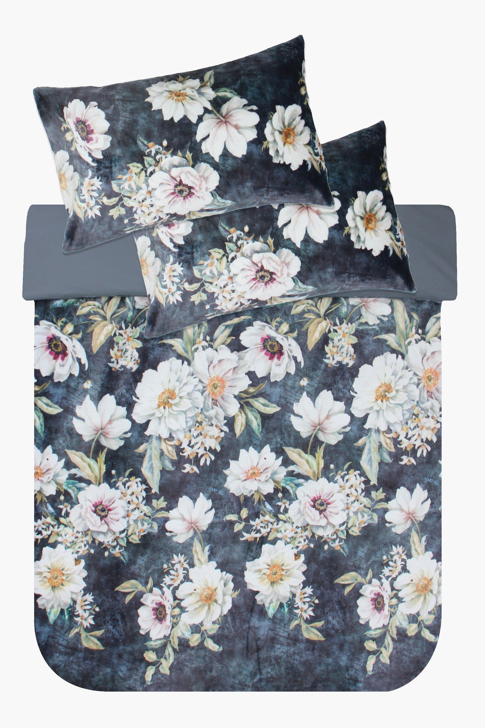 Velveteen Floral Duvet Cover Set