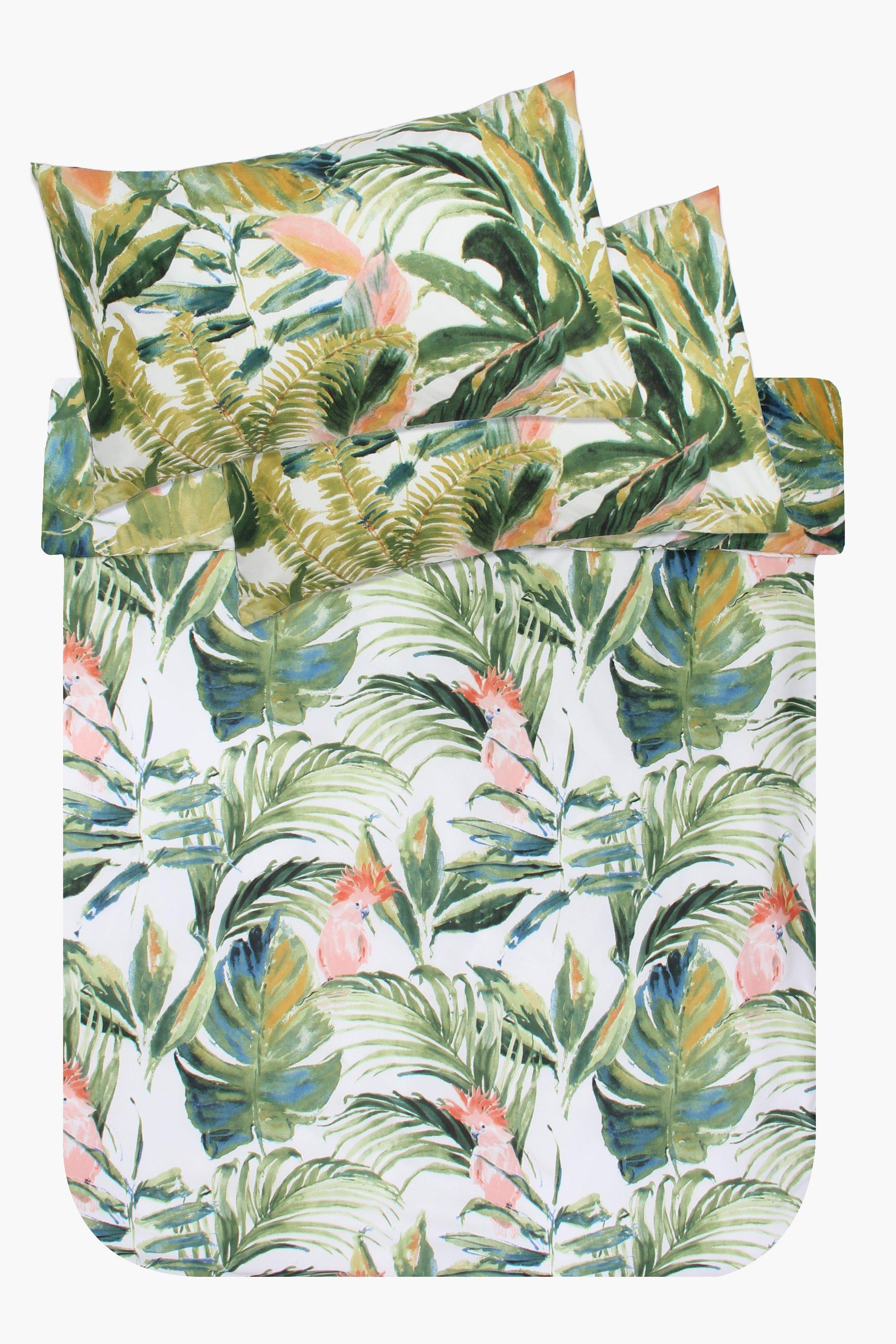 Microfibre Tropical Leaf Duvet Cover Set