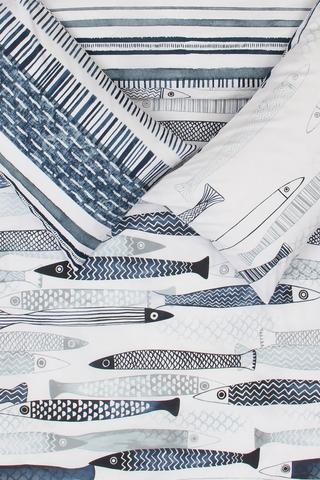 Polycotton Coastal Fish Duvet Cover Set