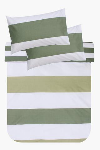 Polycotton Wide Stripe Duvet Cover Set