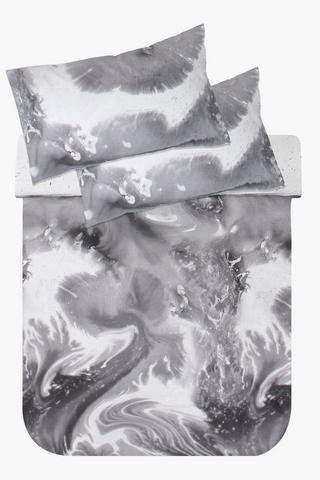 Polycotton Printed Marbeling Duvet Cover Set